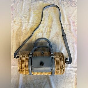 Coach blue and Tan Woven Handbag